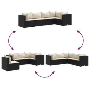 Ensemble de salon de jardin noir et crème pour l'aménagement extérieur et les divertissements en plein air - Product Image 5