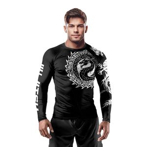 เสื้อแรชการ์ดแบบยูนิเซ็กซ์ OEM สั่งทำพิเศษ UPF 50 สำหรับออกกำลังกาย ป้องกันรังสียูวี ระบายเหงื่อได้ดี ผ้าโพลีเอสเตอร์รัดรูป ขายส่ง OEM ไม่มี G - Product Image 3