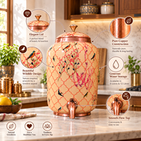 Fabricant indien, distributeur d'eau en cuivre pur à 100 %, design animalier, artisanal, récipient traditionnel pour l'eau potable, pour la maison
