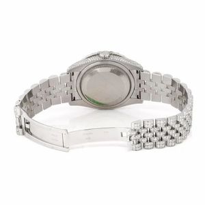 นาฬิกาควอตซ์โมอิสซาไนต์หรูหราประดับเพชร 40 มม. สีเงิน สแตนเลสสตีล สไตล์ฮิปฮอป - Product Image 3