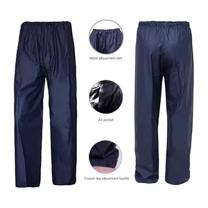 Combinaison de pluie PVC imperméable de haute qualité OEM / Veste et pantalon de pluie jaunes résistants et imperméables - Product Image 3