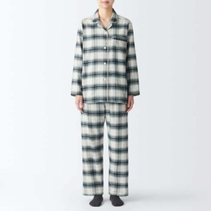 Ensemble de pyjama en coton à carreaux pour femmes, manches longues, col rabattu, longueur intégrale, vêtements de nuit classiques, tissu tissé doux, automne - Product Image 2