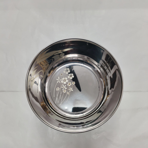 Bol de préparation de cuisine en acier inoxydable personnalisable - Plat de service à motif floral imprimé au laser - Bol en métal durable de qualité alimentaire - Product Image 6