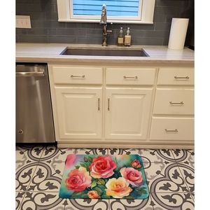 Oklahoma Roses Aquarelle Mousse À Mémoire Tapis De Bain Lavable En Machine Anti-Fatigue Cuisine Tapis Confort Coussin pour Bain Cuisine Utilisation - Product Image 2