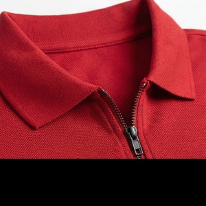 Polo Rojo de Manga Corta con Cierre para Hombre, Tejido de Punto, Estilo Casual, Corte Regular - Product Image 4