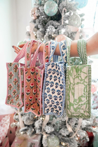 Bolsos Tote Mini Acolchados de Algodón |   Bolsa de Almuerzo con Estampado de Bloques |   Bolsa de Tela Reutilizable Pequeña |   Regalo Hecho a Mano para Ella - Product Image 3
