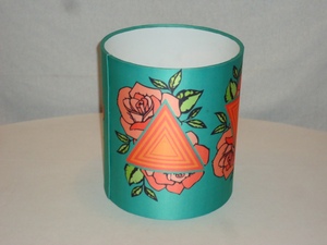 Abat-jour en papier cylindrique, design floral bohème, écologique, pour lampes de table ou de bureau, avec support en fil de fer E27 - Product Image 2