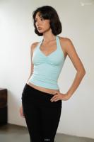 Ensemble haut dos nu et pantalon évasé froncé Y2K pour femme, vente en gros, ET3593