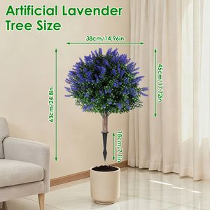 2 Confezioni di Alberi Artificiali a Sfera Topiaria Resistenti ai Raggi UV, Arbusti Sempreverdi, Piante Finte con Picchetto da Terra, Eleganti Elementi Decorativi per Esterni - Product Image 4