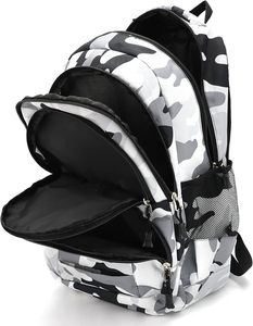 Unisex Geometric Polyester <b>Backpack</b> 20-30L Zipper Closure Adjustable <b>Straps</b> Durable Interior Pockets Fashion Casual Gym Travel - Product Image 4