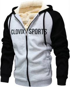Sweat à capuche pour homme à impression en relief haute densité, veste thermique doublée polaire épaisse, vente en gros, logo personnalisé, sweat à capuche zippé d'hiver - Product Image 5