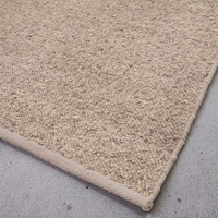 Tapis artisanal en laine abstrait moderne beige naturel à boucles, tissé à la main, doux, durable, antibactérien, écologique, antidérapant