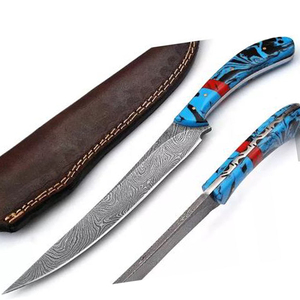 มีดแล่เนื้อเหล็กดามัสกัส ขนาด 8/9 นิ้ว หนา 3.0 มม. ผลิตด้วยมือตามสั่ง ยี่ห้อ Burraq พร้อมปลอกหนัง ปลอดภัยสำหรับเครื่องล้างจาน เหมาะสำหรับเป็นของขวัญ - Product Image 6