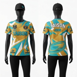 Men <b>Disc</b> Golf Jersey 160 GSM Premium Polyester Mesh Quick Dry Teal <b>Gold</b> Sublimation Custom Logo Sportswear Teamwear Anti-UV - Product Image 1