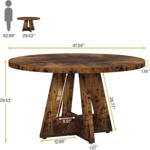 <b>Wooden</b> <b>Round</b> <b>Dining</b> <b>Table</b> for Kitchen & Coffee Use - Product Image 5