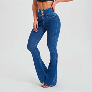 Pantalones Vaqueros de Mujer de Marca Privada, Lavado Ácido, Corte Acampanado, Talle Alto, Proveedor para Minoristas de Ropa Urbana - Product Image 6