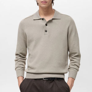 Chemise Homme Grise en Coton Tricoté Uni à Manches Courtes, Coupe Classique, Anti-Boulochage, Brodé, Séchage Rapide, Respirant - Product Image 1