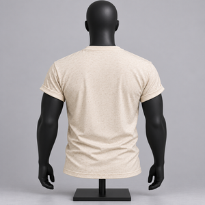 <b>Men's</b> Plus Size Beige O-Neck Short Sleeve Knitted Anti-Wrinkle Blank <b>T</b>-<b>Shirt</b> <b>Christmas</b> Tree Sled Print Casual Tee - Product Image 2