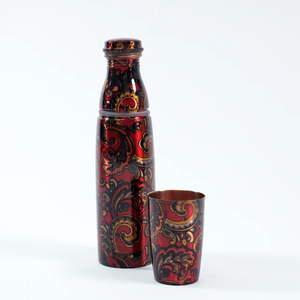 Botella de Cobre Hecha a Mano en India, Clásica y Elegante, Botella de Diseño Mena, Botella de Cobre para una Vida Saludable - Product Image 2