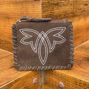 Diseño multifuncional Boot Stitch Suede Leather Monedero Almacenamiento de tarjetas Money Bag Custom Genuine Leather Small Zipper Wallets - Product Image 3