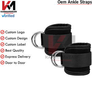 Wholesale Professional Ankle Straps Anti <b>Slip</b> Interior Grip for Stable Leg Exercises Custom Printed Logo Gym Supplies - Product Image 2