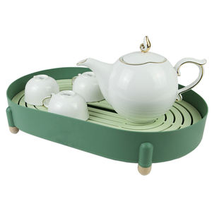 Bandejas Decorativas Ovaladas de Plástico con Diseño Geométrico Moderno, Juego de 2 Piezas Multifuncional para Mesa de Centro, para Servir Bebidas y Frutas - Product Image 4