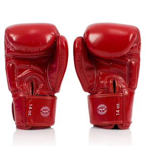 Gants de boxe professionnels Fairtex les plus vendus, en cuir véritable, pour l'entraînement et le sparring de Muay Thai, gants de compétition rouges avec sangle - Product Image 2