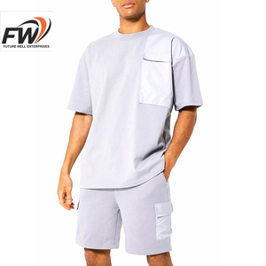Conjuntos de Camiseta y Pantalones Cortos de Verano para Hombre, con Logotipo Personalizado, Estilo Casual, de Alta Calidad, Poliéster/Algodón, Transpirables, Personalizables, Más Vendidos - Product Image 1