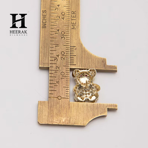 Pendientes de Lujo con Forma de Oso de Peluche, Oro de 14K, Diamantes VVS Cultivados en Laboratorio, Pendientes de Animales para Mujer, Joyería Brillante con Diamantes Certificados por IGI - Product Image 2
