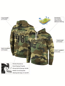 Men's Custom Camouflage Hoodie Personalized Text & Logo Full Zip Outdoor Sweatshirt Made Durable All-Over Print Fabric Suitable - Product Image 4