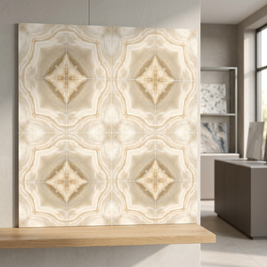 Vente en gros de carreaux de douche en porcelaine blanche 60x60 Carreaux de sol émaillés brillants de 9mm d'épaisseur 600x600 24x24 Designs Book Matched - Product Image 4