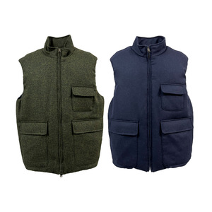 Gilet de chasse et de tir pour homme en mélange de laine premium, entièrement zippé, multi-poches, col montant, chaud pour l'hiver, pour activités de plein air - Product Image 6