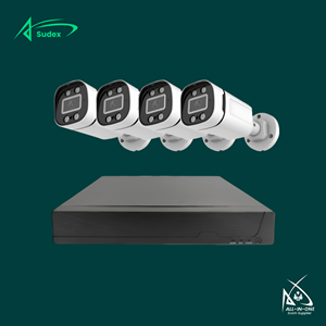 ชุดกล้องวงจรปิด Sudex 34C 4MP Full HD 4CH PoE พร้อมกล้อง IP67 กันน้ำ ระบบ NVR มองเห็นในเวลากลางคืน สำหรับใช้ภายในบ้านและภายนอกอาคาร เพื่อความปลอดภัย - Product Image 1