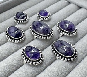 Amethyst Natural <b>Ring</b> Silver Plated Handmade Design Border <b>Ring</b> For Women Wholesale Gemstone <b>Ring</b> - Product Image 1