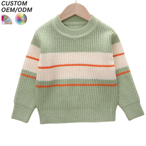 Pull-over en tricot chaud pour garçons, personnalisé, écologique, respirant, anti-rétrécissement, mélange polyester/coton, hiver, OEM ODM, vente en gros - Product Image 1