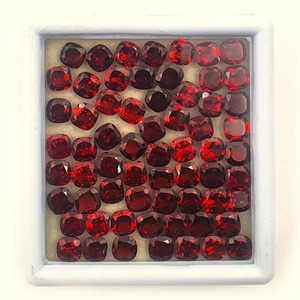 Natural <b>Garnet</b> Cushion Cut Faceted Loose Gemstone 6mm Calibrated <b>Garnet</b> Stone For Jewelry Making Wholesale Price Bulk Supplies - Product Image 6