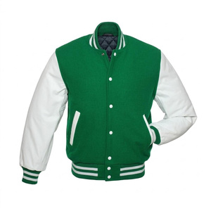 DAIZEN STAR INTERNATIONAL Men's Black Windproof Varsity Jacket PU Leather Sleeves Stand Front Customizable Color Autumn Wear - Product Image 3