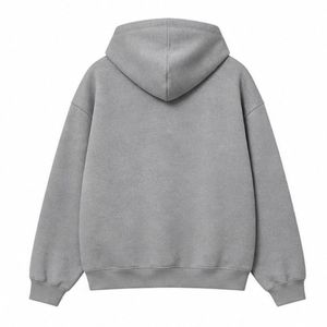 Sweat à capuche gris premium pour homme et femme, en molleton de coton doux, pull décontracté, streetwear - Product Image 3