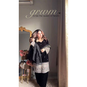 Distribuidor Mayorista que Vende Ropa Pakistaní de Excelente Calidad, Nuevo Traje Salwar de Diseñador con Bordado de Terciopelo para Mujer - Product Image 1