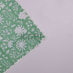 Serviettes de table en coton brodées, imprimées à la main, motif floral vert menthe, pour mariage, hôtel, vente en gros Ridhi - Product Image 6