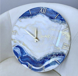 นาฬิกาแขวนผนังเรซิ่นอีพ็อกซี่สุดหรู งานฝีมือศิลปะเหนือกาลเวลา รุ่น Nautical Love แรงบันดาลใจจากยุโรป ตกแต่งบ้านและสำนักงานอย่างมีสไตล์ - Product Image 1