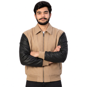 Veste de sport scolaire personnalisée en mélange de laine avec logo brodé, coupe décontractée, livraison rapide pour les marques de vêtements américaines - Product Image 1