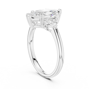 Bague de fiançailles de luxe vintage à trois pierres taille marquise, certifiée IGI, en argent, pour femme, idéale pour mariage, anniversaire, fête, bijoux raffinés - Product Image 2