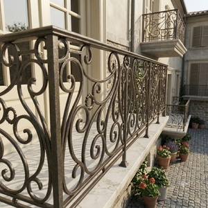 European-style wrought iron balcony railing – <b>Wall</b>-<b>mounted</b>, rust-resistant, easy to assemble, suitable for outdoor decoration. - Product Image 5