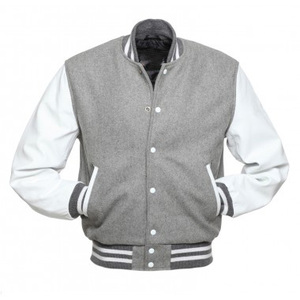 Custom Logo Wool Chenille Embroidery Baseball Letterman Collage Baseball <b>Jackets</b> <b>Men</b> Bomber Blank <b>Leather</b> Sleeve Varsity <b>Jacket</b> - Product Image 1