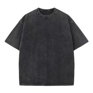 T-shirt à manches courtes col rond vintage surdimensionné en coton 100% 230 g/m² lavé à l'acide de haute qualité K_T pour hommes, impression personnalisée - Product Image 3
