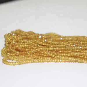 3mm AAA Natural Yellow Sapphire Faceted Rondelle Beads Lemon Color 100% Véritable Saphir Gemstone Beads for Jewelry Making - Product Image 2