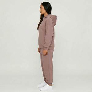 Conjunto Deportivo de Dos Piezas para Mujer, Invierno, Color Sólido, Largo, Alta Calidad, Personalizado, Tela de Forro Polar, para Correr y Entrenar - Product Image 3