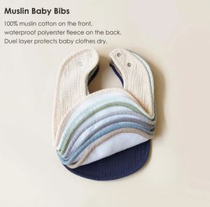 Bavoirs en mousseline de bambou 100% écologiques, lot de 5 - Protection respirante pour les repas de bébé - Product Image 2