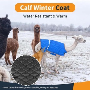 <b>Fleece</b> <b>Lined</b> Insulated Calf Coat <b>Waterproof</b> Reflective Strip Adjustable Livestock <b>Jacket</b> Goat Sheep Donkey Winter Blanket - Product Image 5